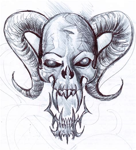 Skull 5 : Fast sketch by Penerari on DeviantArt