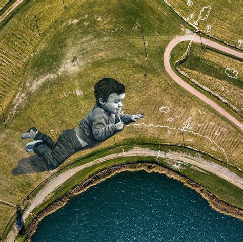 HUGE (10,000 m2) artwork by Saype in Decazeville, France (7 photos ...