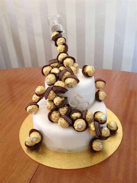 Anti gravity Golden Wedding cake with Ferrero Rocher chocolates # ...