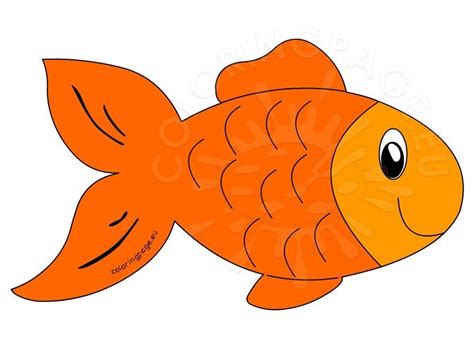 Cute Orange Fish Cartoon – Coloring Page