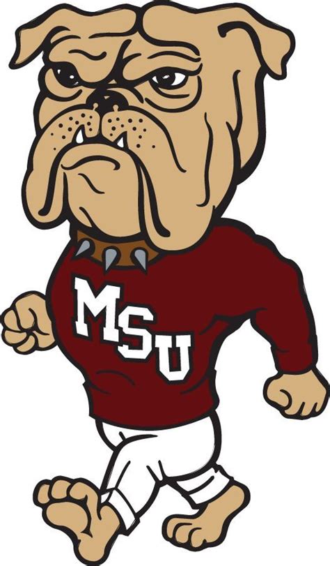 a cartoon dog wearing a shirt and pants with the word msu on it's chest