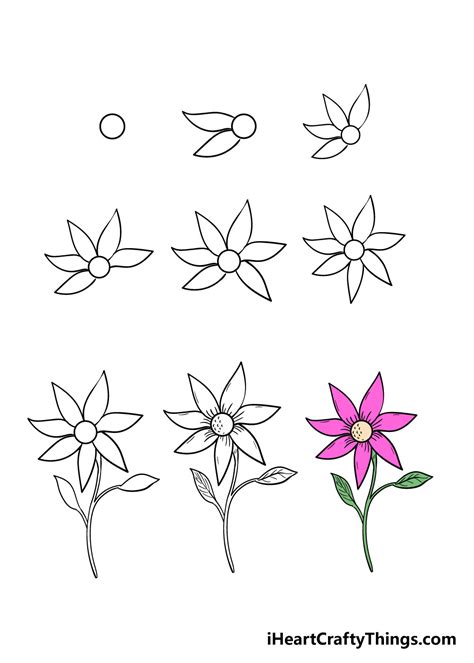 How To Draw A Flower Step By Step For Beginners