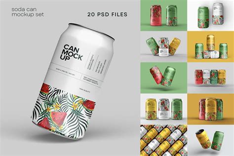 Soda Can Mockup Set | Premium & Free PSD Mockup Store