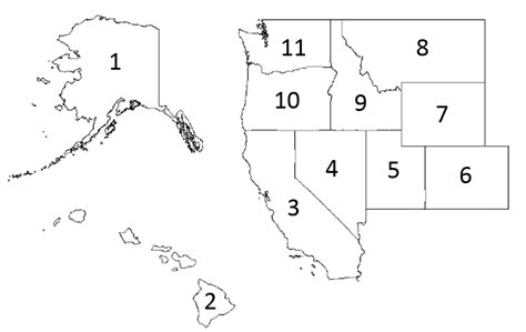 West Region States Map Diagram | Quizlet