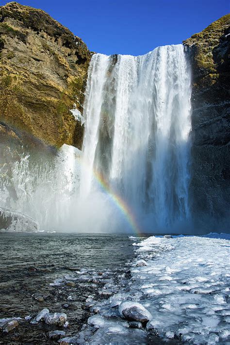 Skogafoss waterfall Iceland in winter Photograph by Matthias Hauser