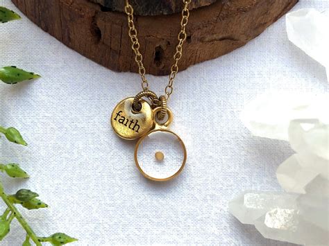 Mustard Seed Necklace, Small Circle, Minimalist, Christian Jewelry ...