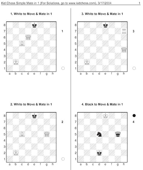 Chess Puzzles Printable Worksheets Pdf - Printable Templates