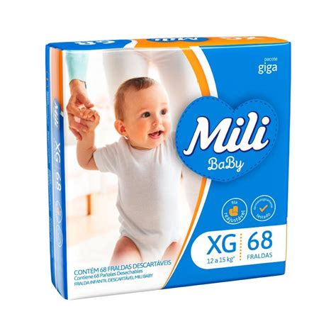 Fralda Mili Baby Giga Com 68 Tamanho Xg Giga - precopopular