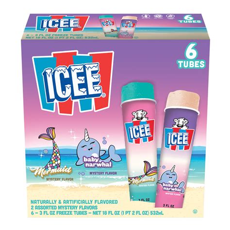 Buy Icee Mermaid and Baby Narwhal Assorted Mystery Flavors Freeze Tubes ...