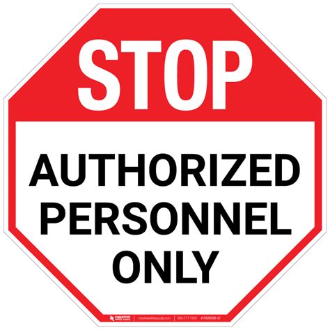 Authorized Personnel Only Sign Printable