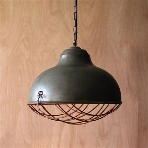 Rustic Metal Pendant Light With Cage | Metal pendant light, Pendant ...