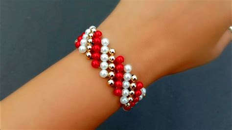 How to make//very simple designer beaded bracelet// useful & easy - YouTube