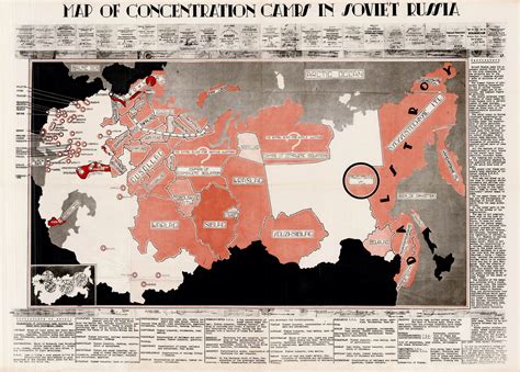 Map exposing the extent of the Soviet gulag system - Rare & Antique Maps