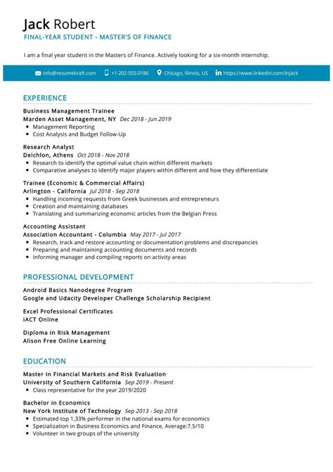 Student CV template + 16 CV examples in 2024 - ResumeKraft