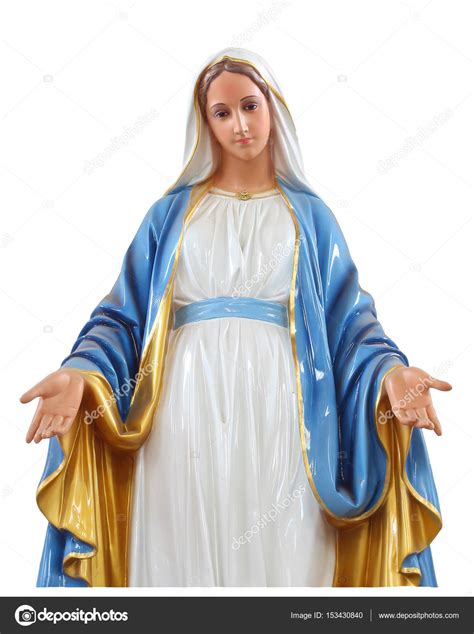 Statues of Holy Women in Roman Catholic Church on white background ...