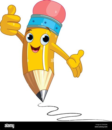 Pencil Character giving thumbs up Stock Vector Image & Art - Alamy