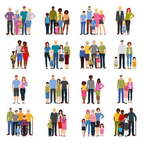 Free Vector | Family members groups flat icons set | Flat icon, Icon ...