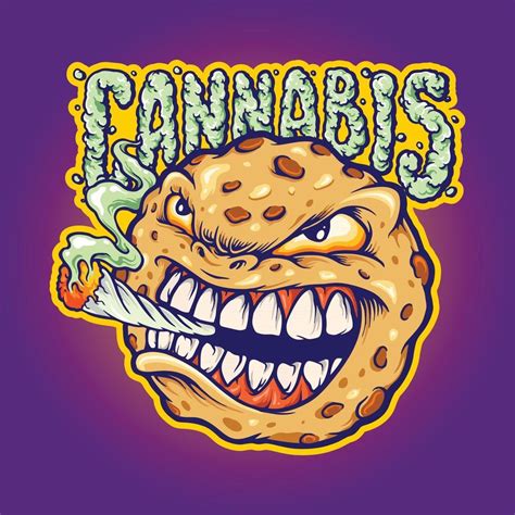 Snack Cookies Smoke Cannabis Mascot 2815797 Vector Art at Vecteezy