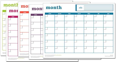 Blank Monthly Calendar - Excel Template | Excel calendar, Blank monthly ...