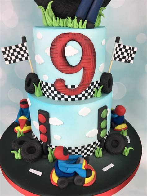 Go Karting 9th Birthday Cake - Mel's Amazing Cakes