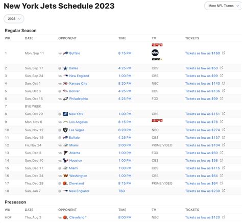 New York Jets Schedule 2024 Printable