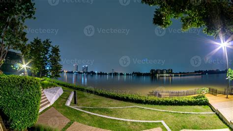 night view of the river 13092759 Stock Photo at Vecteezy