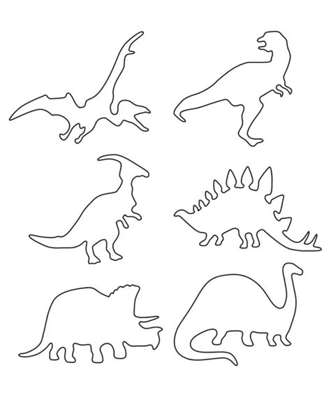 Multiple Dinosaur Stencils Printable Crafts