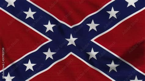 Dixie flag video waving in wind. Realistic Rebel Flag background ...