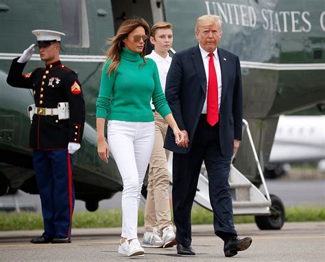 Melania Trump Ditches Heels for Stan Smiths With Green Turtleneck ...