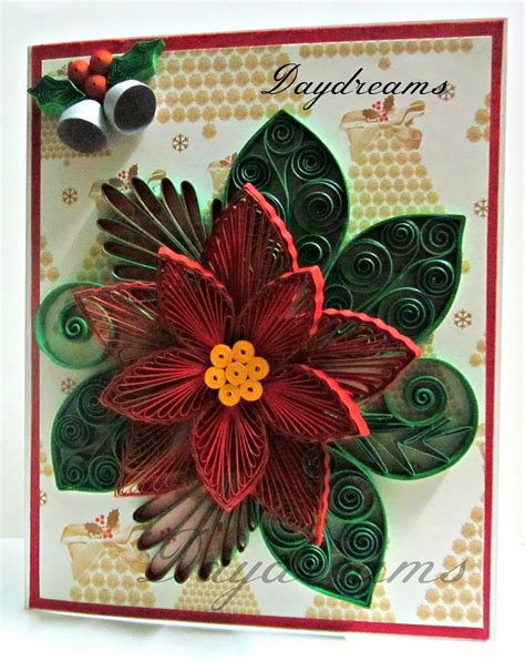 DAYDREAMS: Quilled poinsettia Christmas card.