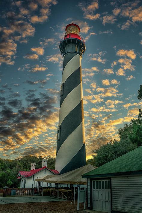 St Augustine Lighthouse Sunset with Clouds DSC00390_16 Photograph by ...