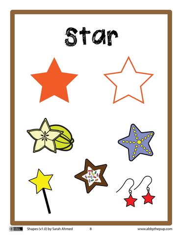 Star Shapes flash card | Free Printable Papercraft Templates