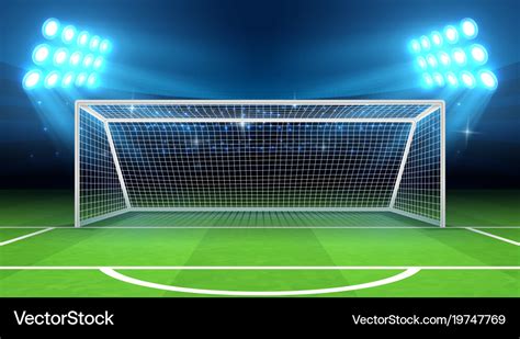 Sports stadium with soccer goal Royalty Free Vector Image