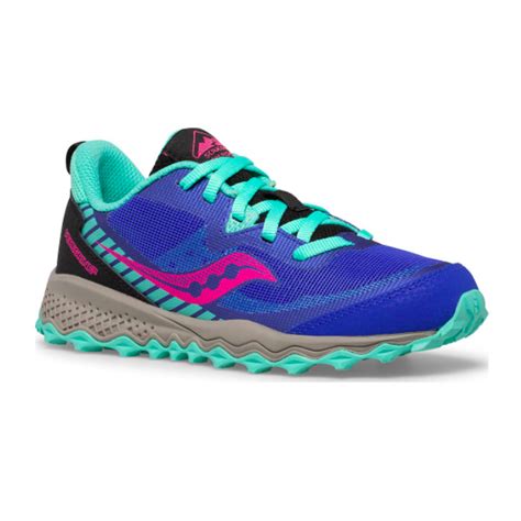 Saucony Kid's Peregrine 11 Shield Sneaker Blue/Turquoise | Laurie's Shoes