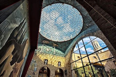 View from inside the Dali Theatre and Museum, in Figueras, Spain ...