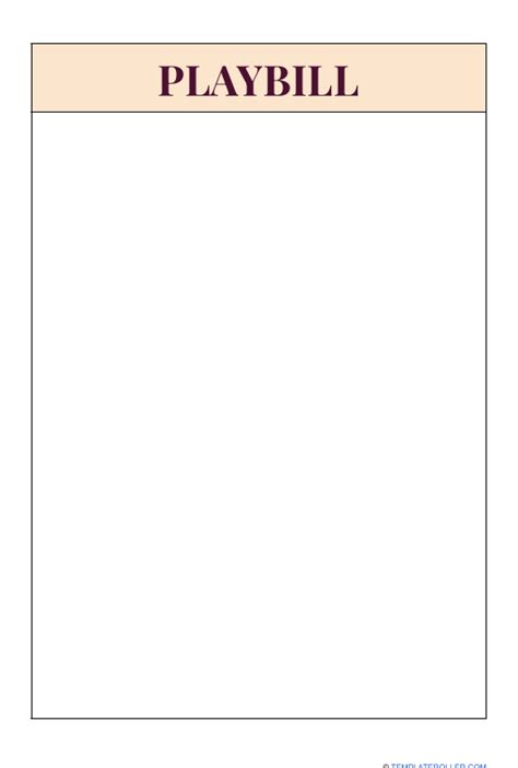 Playbill Template - Beige Download Printable PDF | Playbill, Funny ...