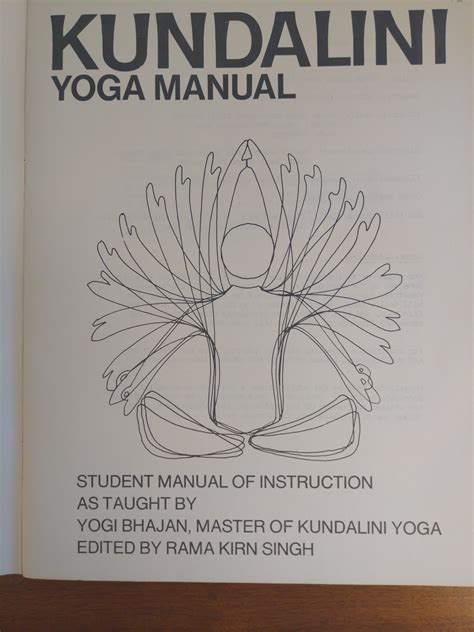 Kundalini Yoga Manual by Yogi Bhajan: Very Good Soft cover (1976) 1st ...