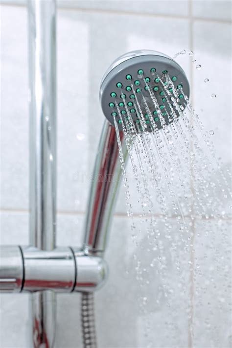 Water Pours Out of the Shower Stock Photo - Image of falling, flowing ...