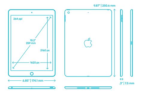 Apple iPad (9th Gen) Dimensions & Drawings | Dimensions.com