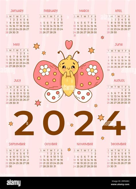 Cute 12 Month Calendar 2024 - Elset Horatia