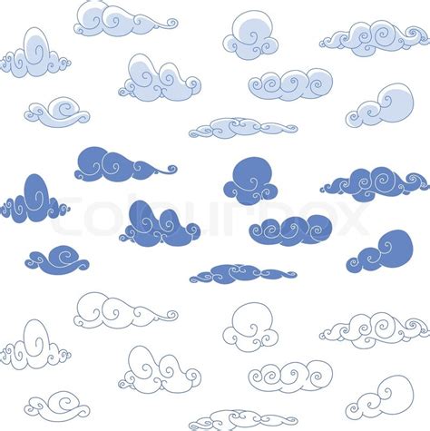 Stock vector of 'Stylized clouds' | Cloud drawing, Minimalist cloud ...