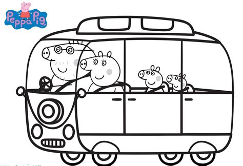 family peppa pig coloring page Pig peppa coloring family whole ...