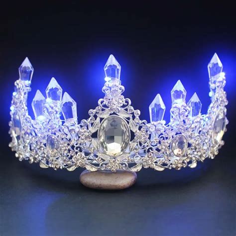 Fashion LED Light Crown For Women Wedding Party Hair Jewelry Vintage ...