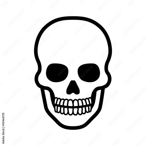 Death skull or human skull line art icon for games and websites Stock ...