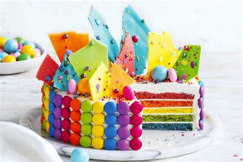 The $16 Coles Rainbow cake becomes fancy quickly for a kids' birthday.