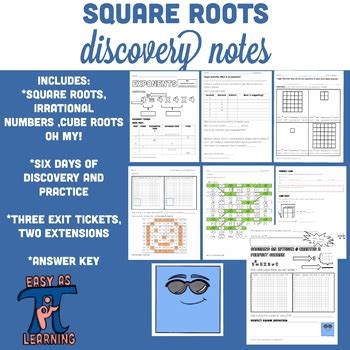 Square Root, Cube Root, Irrational Numbers-Discovery Notes | TPT