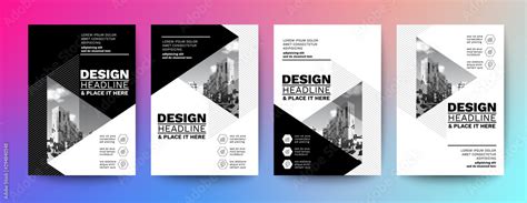 black and white design template for poster flyer brochure cover ...