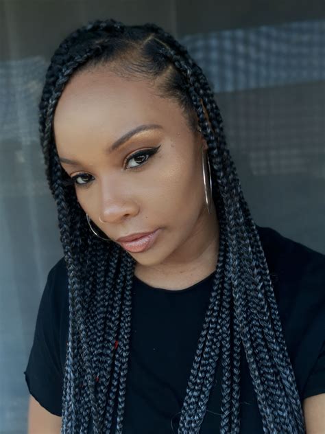 Grey box braids | Box braids, Grey box braids, Braids