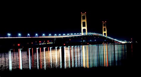 Mackinac Bridge At Night 2 Photograph by Matthew Winn