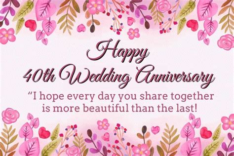 30 Best Happy 40th Wedding Anniversary Wishes: Quotes and Images to ...